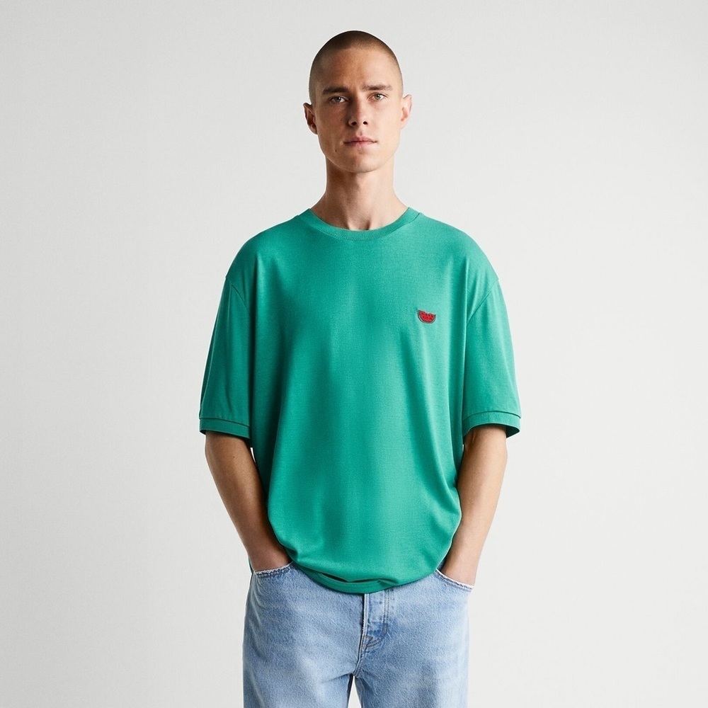 [Zara] Oversized Knit Embroidered Watermelon Tee